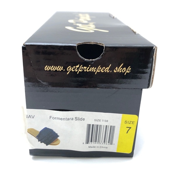 Get Primped Navy Blue Formentara Slide Boho Beach Summer Sandals Shoes 7 - Picture 5 of 5